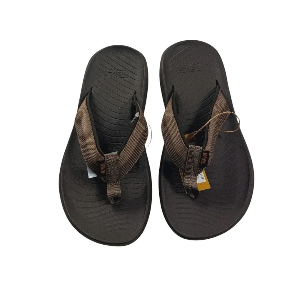 Teva Mens Hurricane Flip Sandals Archive Ladder Bison Brown 1169492 Size 7 NEW